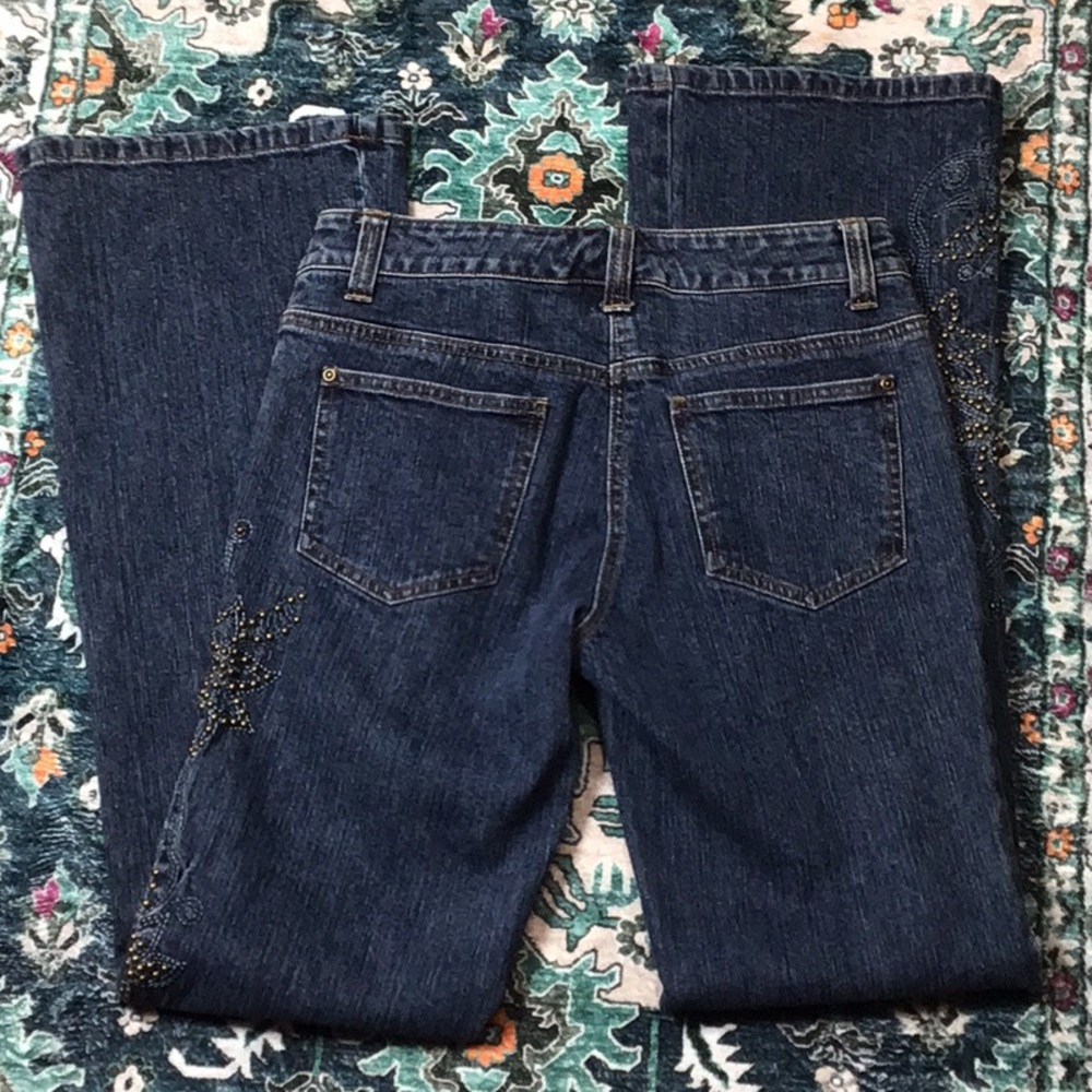 INC Metal Embellished 5 Pocket Zip Front Flare Jeans Sz.2